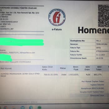 Homend Garantili Ürünü Yapamadığı İçin Eski Fiyattan İade Alması