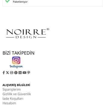 NOIRRE Design Ürün İadesi Yok Değişim Var Yasal Mı?