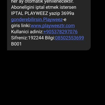 PTT Cell Playweez Abonelik İptali