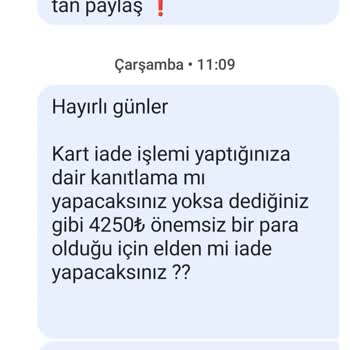 Bellona Oskar Serhat Mobilya Artuklu / Mardin Kart İadesini Yapmıyor.