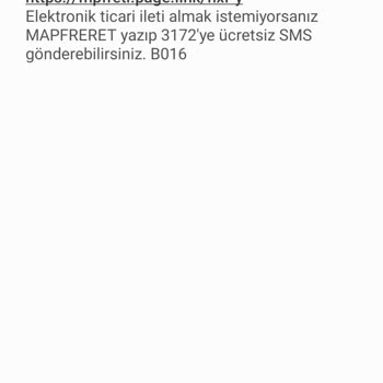 Mapfre Sigorta Bilgim Dışında Sigorta Şirketinden Gelen Onay SMS'i