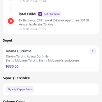 Getirden Sipariş Verdim Haberim Olmadan İmha Etmişler İadem Yapılmıyor