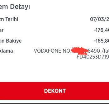 Vodafone Aynı Dönem Faturamın İki Ayrı Bankamdan Tahsil Edilmesi