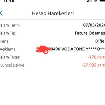 Vodafone Aynı Dönem Faturamın İki Ayrı Bankamdan Tahsil Edilmesi