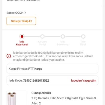 Trendyol'da Beklenenin Altında Ürün Teslimi