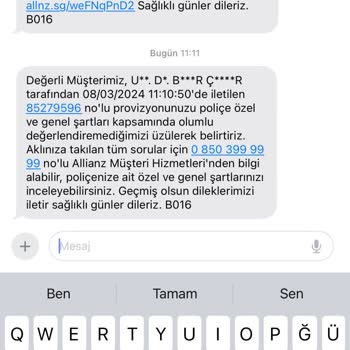 Allianz Sigorta Allianz Provizyon Onaylamama Sorunu