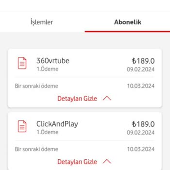 Vodafone Clickandplay, 360vrtube, Entertainmentzone Abonelikleri!