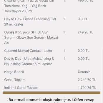 Cosmed Eksik Sipariş Müşteri Hizmetlerine Ulaşamama