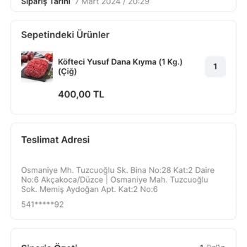 Migros Yemek Üzerinden Köfteci Yusuf'tan Verilen Sipariş Mağduriyeti
