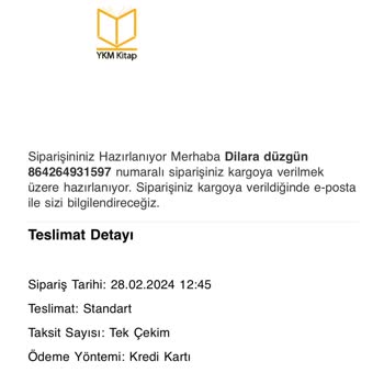 YKMkitap Kitap Siparişimde Yaşanan Gecikme Ve İletişim Sorunu