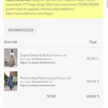 Sefamerve İnternet Sitesi Üzerinden Yapılan Alışverişte İade Süreci Sorunu