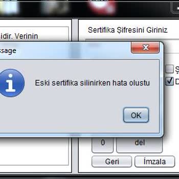 E-güven Sertifika Yenileme Hatası