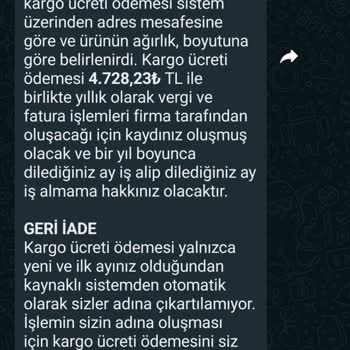 Evde Paketleme Vaadiyle Kayıp: 550 TL