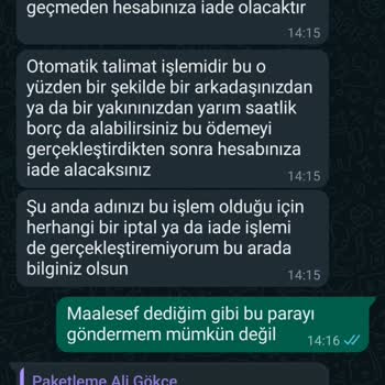 Evde Paketleme Vaadiyle Kayıp: 550 TL