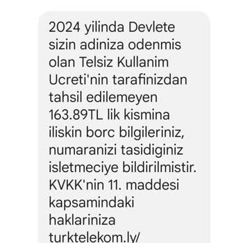 Bimcell Haksız Telsiz Kullanım Ücreti Talep Ediyor