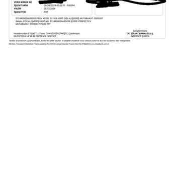 Perfect CV (perfect-cv.com) Paramın Yatırılmasını İstiyorum