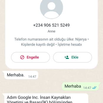 WhatsApp Yabancı Numaradan Gelen Mesaj Rahatsızlığı