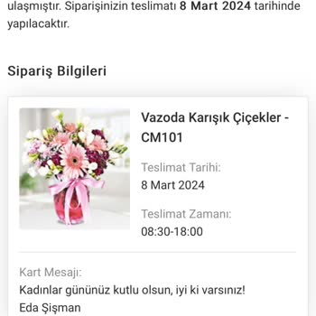 Çiçek Market Hayal Kırıklığına Uğratan Çiçek Siparişi