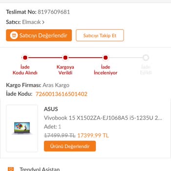 Trendyol. Mesafeli Satış Sözleşmesinde Yazmayan Madde