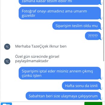 Taze Çiçek (tazecicek.com) Kadınlar Günü'nde Çiçek Hayal Kırıklığı