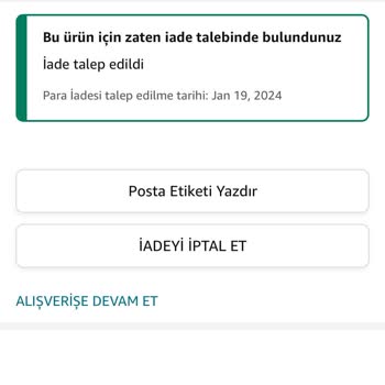Amazon.com Paramı 2 Aydır İade Etmedi