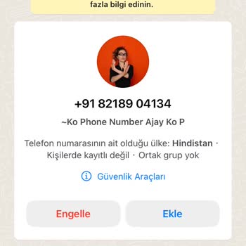 WhatsApp +91 Numara WhatsApp Mesajı