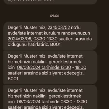 Türk Telekom Nakil İşlemim Verilen Randevuda Yapılmadı