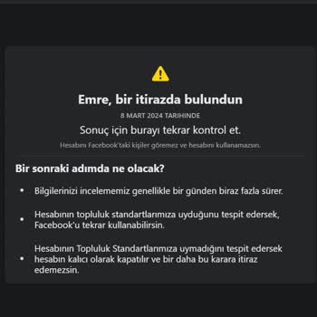 Facebook Hesabı'nın Robot Şüphesiyle Askıya Alınması