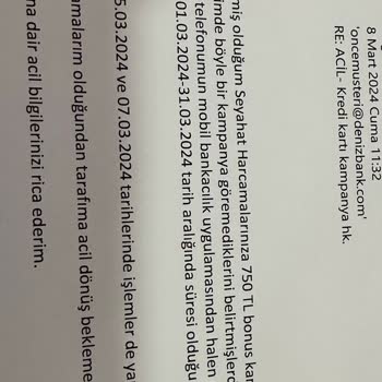 Denizbank Muhatap Yok. Online'da Olan Kampanya Yok.