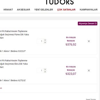 Tudors Gömlek Yanıltıcı Kampanya Ve Yetersiz Müşteri Hizmetleri