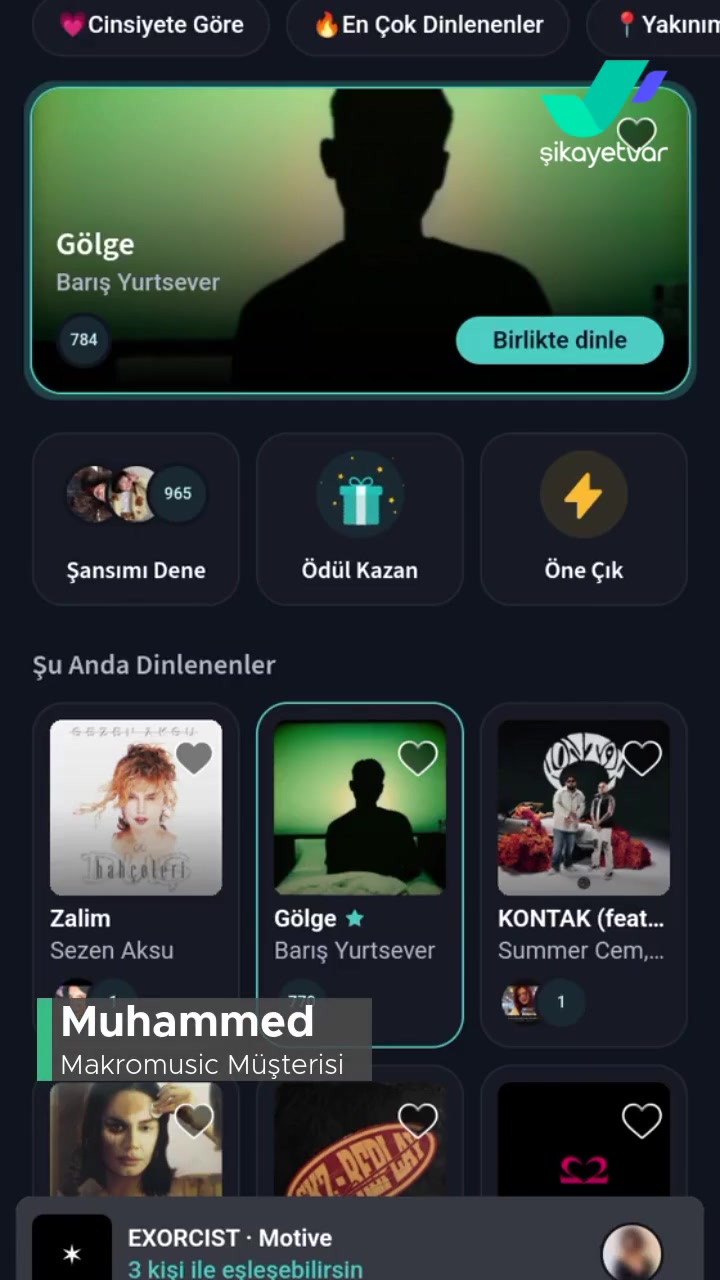 Makromusic Kimseyle Eşleşmiyorum Sorunun Giderilmesini İstiyorum videonun kapak resmi