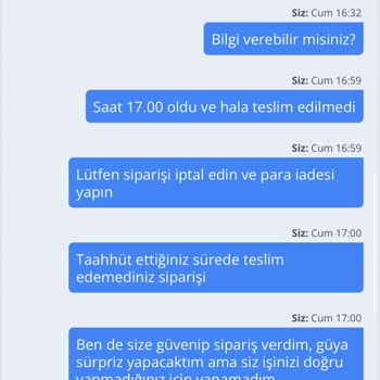 Heryerbitki Teslim Edilmeyen Heryetbitki.com Siparişi