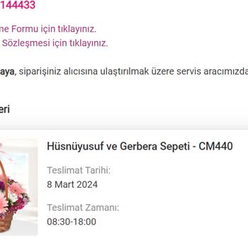 Çiçek Market Sipariş Verilen Ürünün Zamanında Teslim Edilememesi