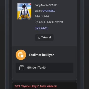 PUBG'de Uc Hesabıma Gelmemiştir