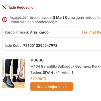 Trendyol İadeyi Kabul Etmedi