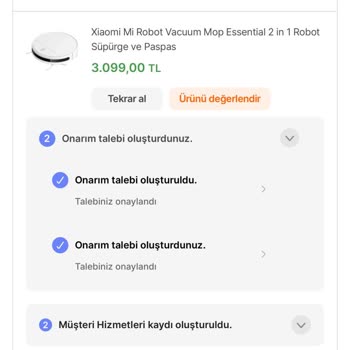 Xiaomi Robot Süpürge Ve Ouno Servis Memnuniyetsizlik