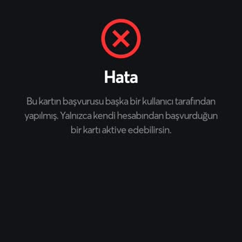 Papara Kartım Geldi Ve Hata Verdi