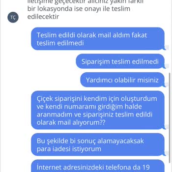 Taze Çiçek (tazecicek.com) Siparişim Teslim Edilmedi