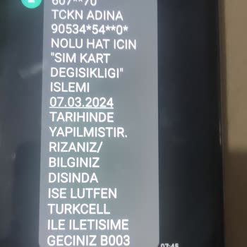 Turkcell Yasal Uyarı, Hat Değişikliği