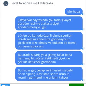 Taze Çiçek (tazecicek.com) Hayal Kırıklığı Yaratan Çiçek Teslimatı