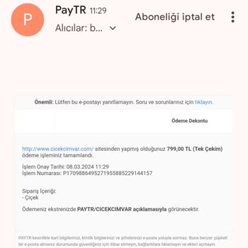 Cicekcimvar Siparişim Teslim Edilmedi