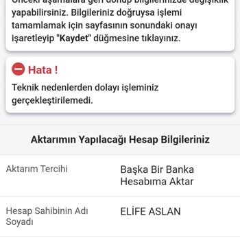 E-devlet'te PTT' Den Para Aktarma Yapamıyorum!