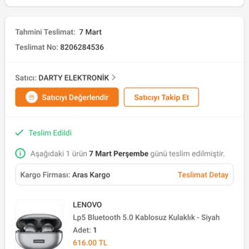 Aras Kargo Kargo Teslim Almadım. Teslim Edildi Yazıyor