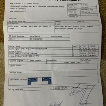 Enza Home Parasını Ödediğim Masa Sandalye Takımını Teslim Etmedi