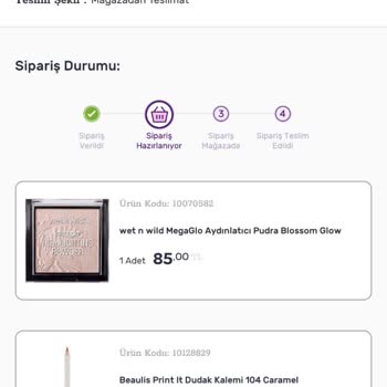 Gratis Sipariş Hazırlanıyor Olarak Gözüküyor