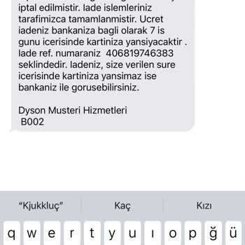 Dyson Türkiye Gelişigüzel Sipariş İptali