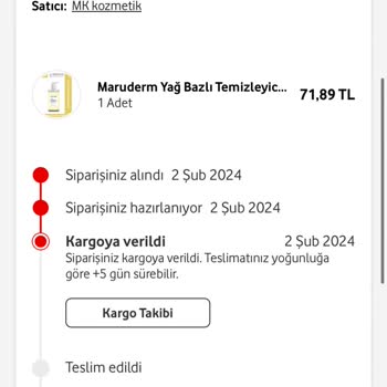 Vodafone Her Şey Yanımda Siparişin Teslim Edilmemesi