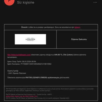 Lozine Flowers Hayal Kırıklığına Uğratan Teslimat Süreci