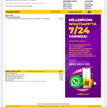 Millenicom Fatura Tutarsızlığı Ve Müşteri Hizmetleri