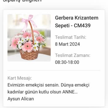 Çiçek Market Yanlış Ve Kusurlu Ürün Gönderilmesi